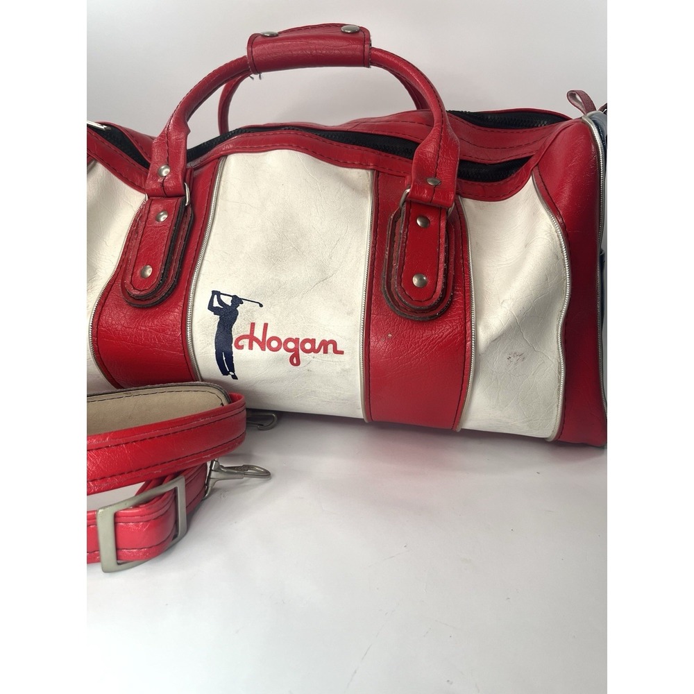 Rare Vintage Ben Hogan Golf Shag Bag Red White Blue Retro Duffel Gym Travel Bag